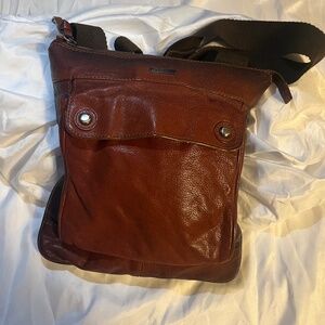 Hugo Boss red leather bag, authentic